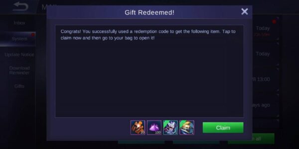 Redeem mobile legends codes code 2021 rewards manage contents sample if some here