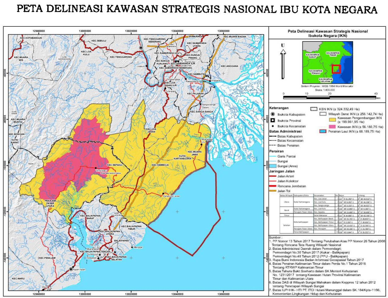 Lokasi Ibukota Nusantara (IKN) di Kalimantan Timur