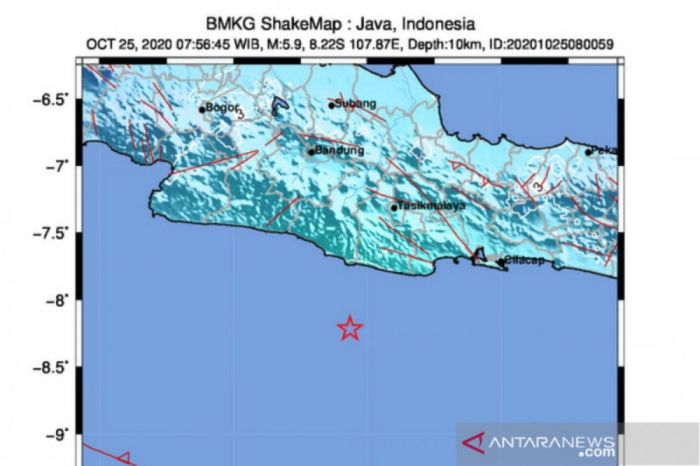 TIGATOGEL - Data gempa Pangandaran terbaru dari BMKG